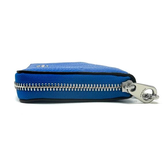 Coach Long Zip Around Wallet With Signature Canvas in Racer Blue Leather CK427 - Picture 6 of 8